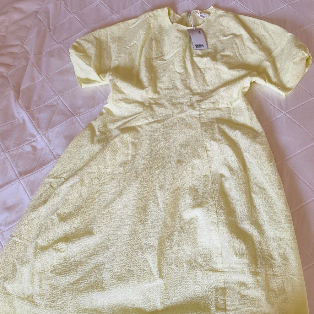 COS yellow midi dress